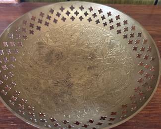 Indian Brass Floral Plate second image