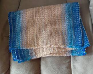 Set of Ombre Blue and Tan Woven Placemats