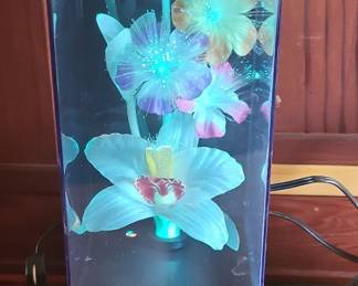 Fiber Optic Floral Music Box Lamp