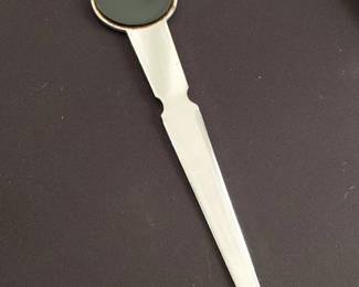 Sterling Silver Letter Opener with CONSTRUCTION STAFF Enamel Inlay