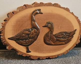 Wood Slice Duck and Goose Wall Art