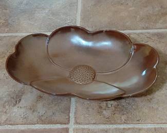 Frankoma Brown Magnolia Leaf Dish