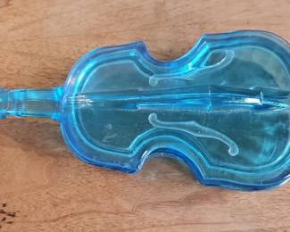 Blue Glass Violin Bottle
