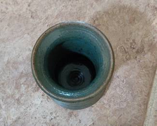 Green Glazed Ceramic Vase second image