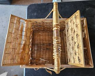 Handmade Bamboo Picnic Basket second image