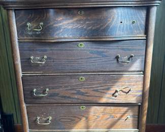Tiger Oak Serpentine Dresser