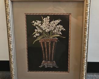 Lily of the Valley framed art, set of