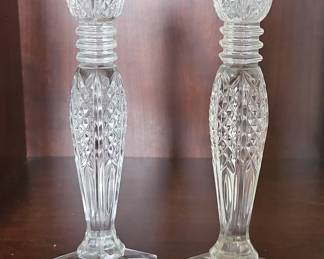 Cut Crystal Candlesticks Pair