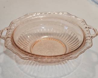 Anchor Hocking Mayfair Open Rose Pink Depression Glass Bowl