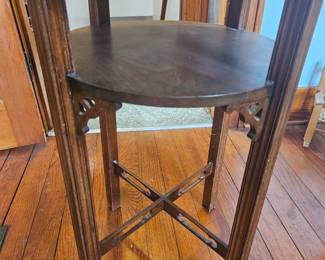 Burl Wood Pedestal Side Table second image