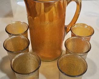 Jeannette Marigold Tree Bark Pitcher Set