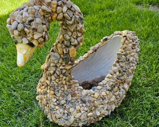 Pebble Mosaic Swan Planter second image