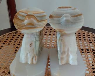 Carved Onyx Bookends