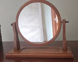 Wooden Tabletop Mirror