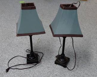 Pair of Teal Table Lamps