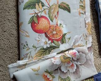 Set of Floral  Citrus Print Place Mats and Matching Napkins