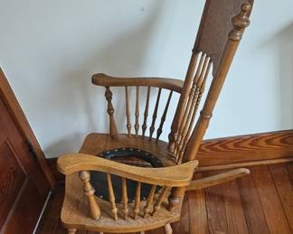 Antique Oak Chamber Rocking Chair second image