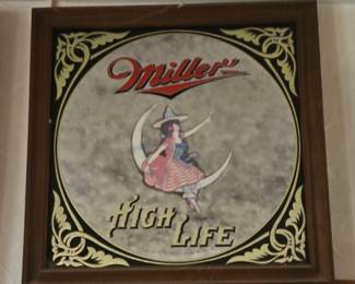 Miller High Life Girl on Moon Mirror