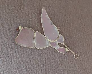 Stained Glass Angel Ornament with Trumpet second image