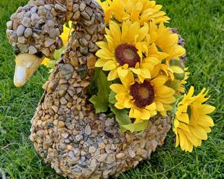 Pebble Mosaic Swan Planter
