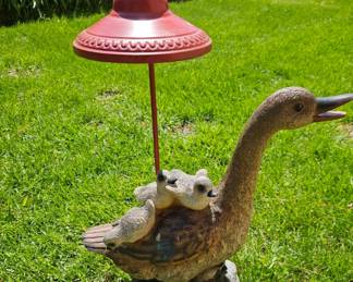 Solar Powered Duck Family Garden Light second image