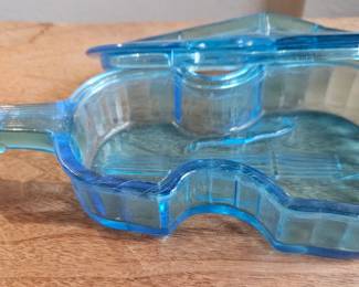 Blue Glass Violin Bottle second image