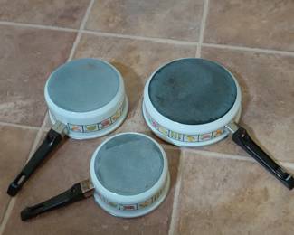 Vintage Enamelware Pots and Pan Set second image