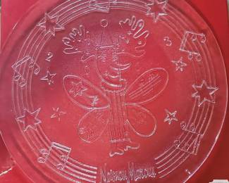 Neiman Marcus Christmas Reindeer Glass Plate