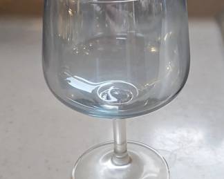 Light Blue Stemmed Glassware Set of