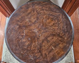 Burl Wood Pedestal Side Table third image
