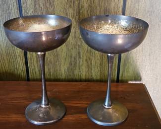 Silver Plated Coupe Glasses