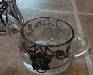 Glass creamer, sugar, and decanter set fourth image