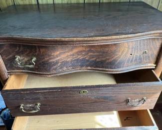 Tiger Oak Serpentine Dresser second image