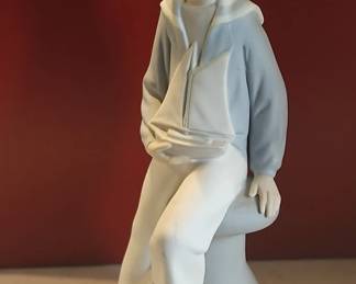 Lladro Boy with Sailboat Figurine