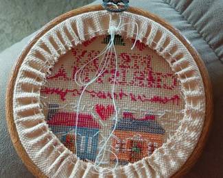 Merry Christmas from Our House to Yours CrossStitch Hoop Art second image
