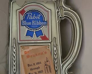 Pabst Blue Ribbon Beer Stein Sign