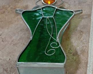Green Stained Glass Angel Suncatcher fourth image
