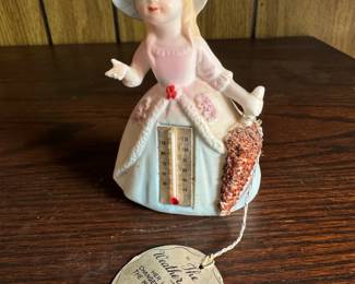 Weather Girl Thermometer Figurine