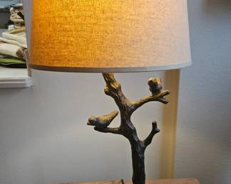 Bronze Tree and Bird Table Lamp second image