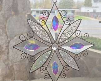 Glass Snowflake Suncatcher