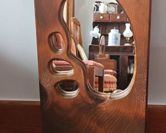 Wooden Wall Mirror Shelf