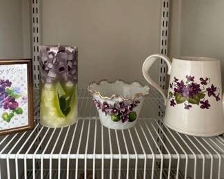 Violet Watering Can and Bowl