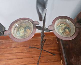 Double smoking stand with matchbox holders