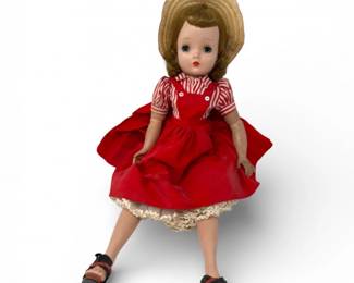 24 VintageMadameAlexanderCissyStyleDollwRedJumperOutfit