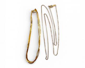 98 Dainty14KGold18NecklaceTripleChainBracelet255g