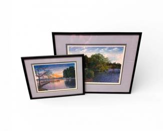 56 FrederickNoretSignedGreenlakeSeattleFramedSunsetPrint