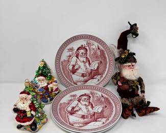 80 RadkoOrnamentsMarkRobertsFairyDollSpodeSaintNickPlatesSet