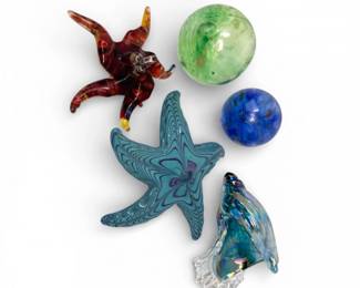 54 MixedArtGlassSeaCollectionKevinFultonShellStarfishMore