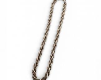46 SterlingTwistedRopePearlNecklace4065g