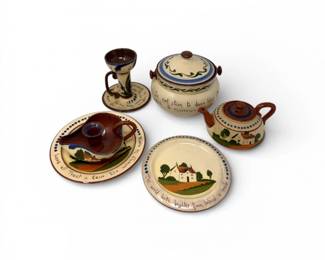 41 TorquayWatcombeMottoWareTeapotBiscuitJarCandleholders